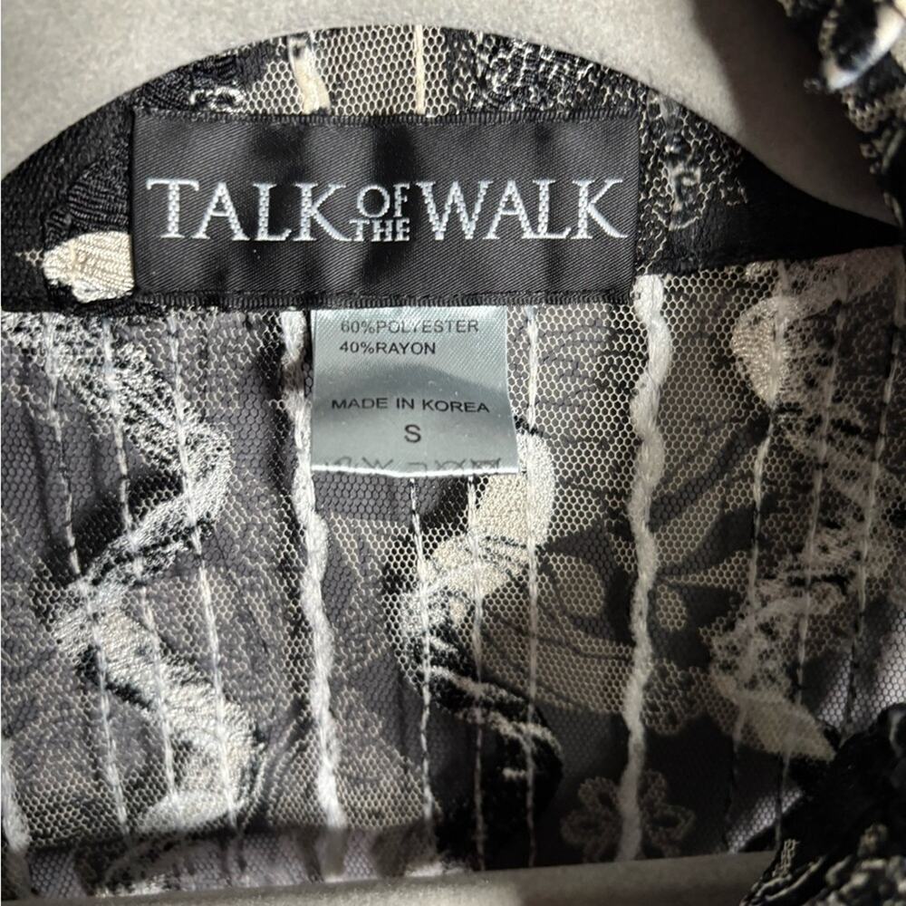 Talk of the Walk Black White Sheer Rhinestone Blazer Small - Picture 4 of 6